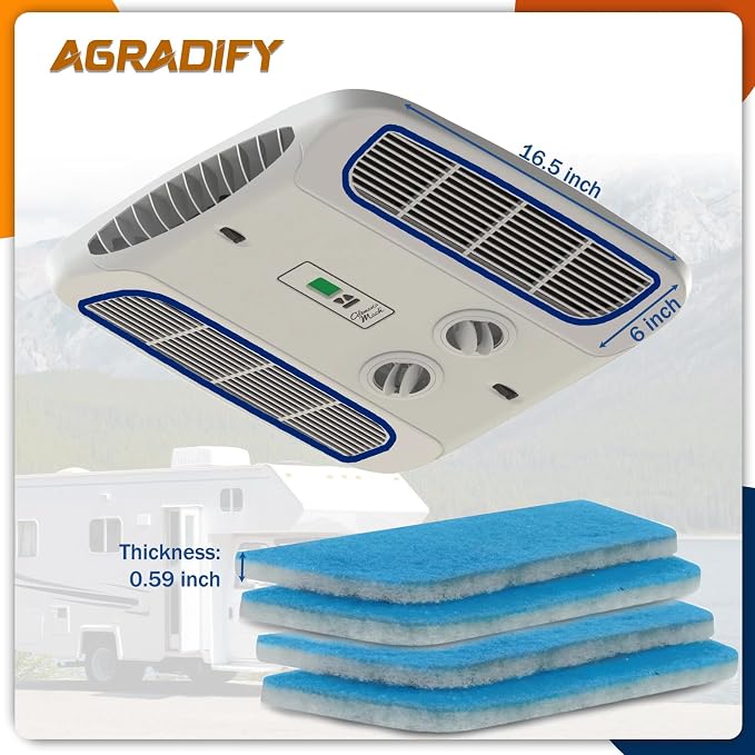6 Pack Filter 6" X 16.5" RV AC Filter Compatible with Coleman Mach Air Conditioner Vent MERV 8 Rated Filter
