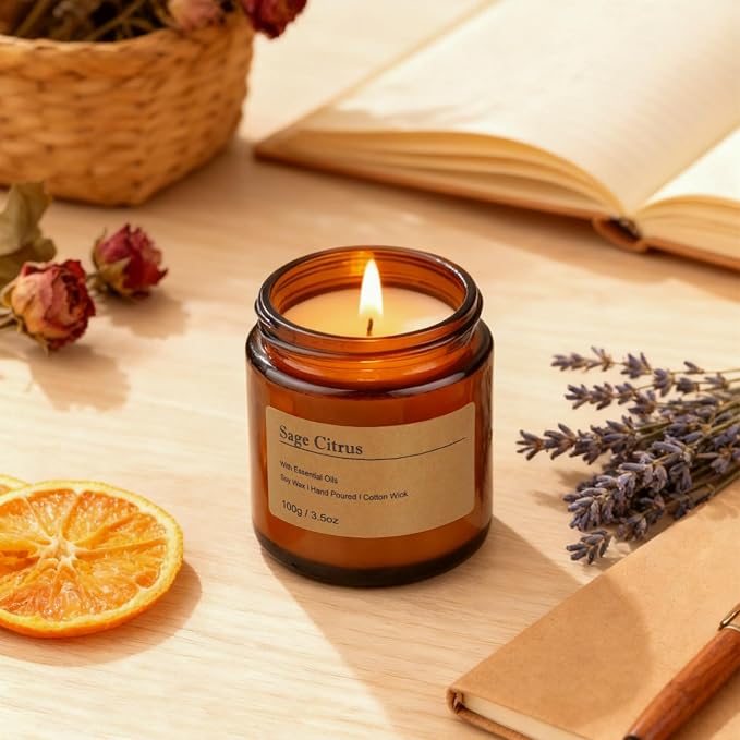 6-Pack Scented Candles for Home, 3.5 Oz Soy Wax Candles Gift Set with Lavender Chamomile & Eucalyptus Mint for Brithday