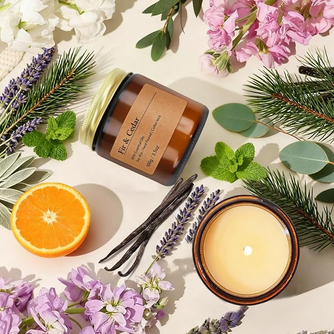 6-Pack Scented Candles for Home, 3.5 Oz Soy Wax Candles Gift Set with Lavender Chamomile & Eucalyptus Mint for Brithday