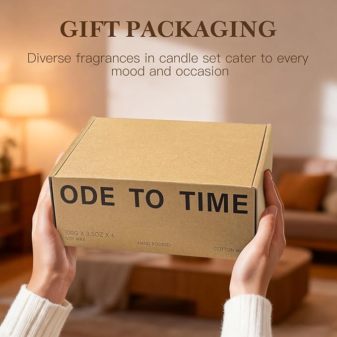 6-Pack Scented Candles for Home, 3.5 Oz Soy Wax Candles Gift Set with Lavender Chamomile & Eucalyptus Mint for Brithday