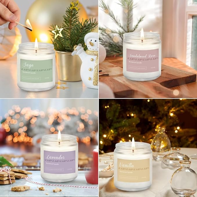 6 Pack Scented Candles Gift Set, Long Lasting Aromatherapy Candles for Home, 37.8 oz 300 Hour Burn, alternate product view 7