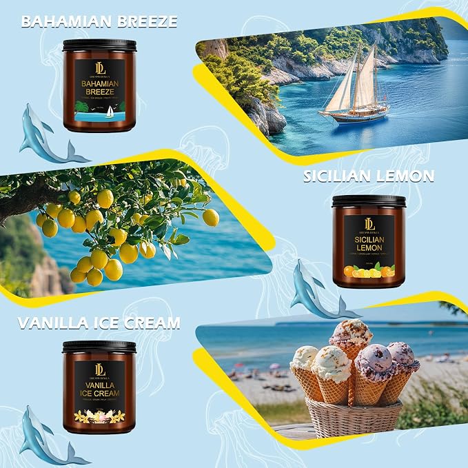 6 Pack Scented Candles Set, 42oz 300 Hour Long Lasting Candle, Soy Candles for Home Scented, alternate product view 6