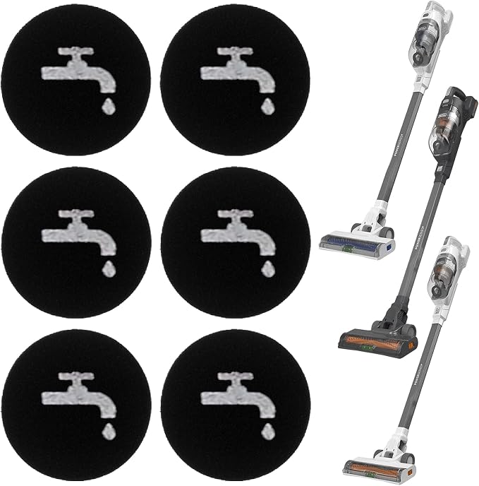 6 Pack Sponge Filter Compatible with POWERSERIES+ 16V/20V Cordless Stick Vacuum Models BHFEA420J, BHFEA520J