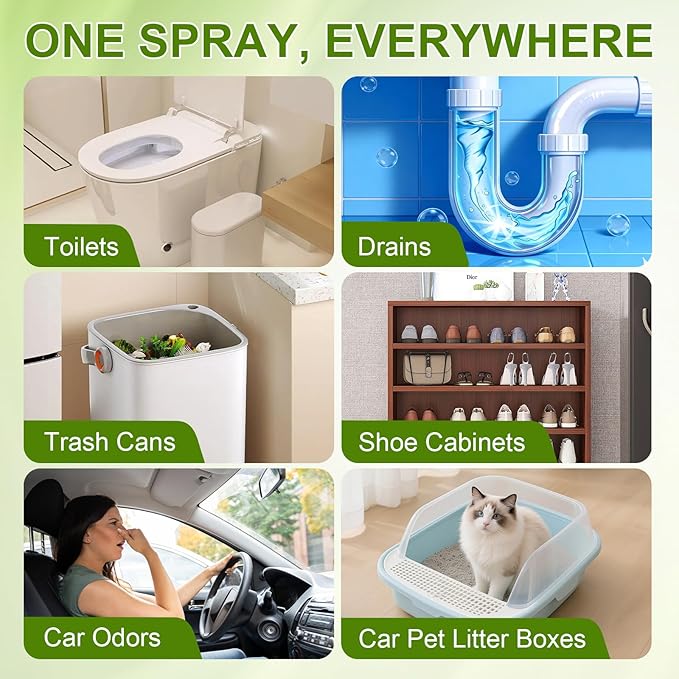 6 Pack Toilet Spray, Natural Essential Oil Odor Eliminator Room Spray, alternate product view 4