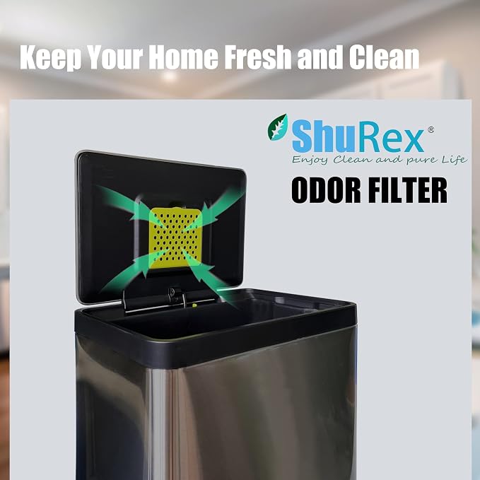 6 Pack Trash Can Odor Absorbing Filter Refills for EKO Garbage Cans, Activated Charcoal Deodorizer Compatible with EKO Step