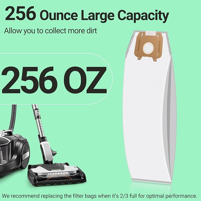 6 Pack Type LW HEPA Vacuum Cleaner Bags Compatible with Oreck Magnesium Upright Vacuum, Part # LWPK6OH LWPK25OH, LWPK3OH