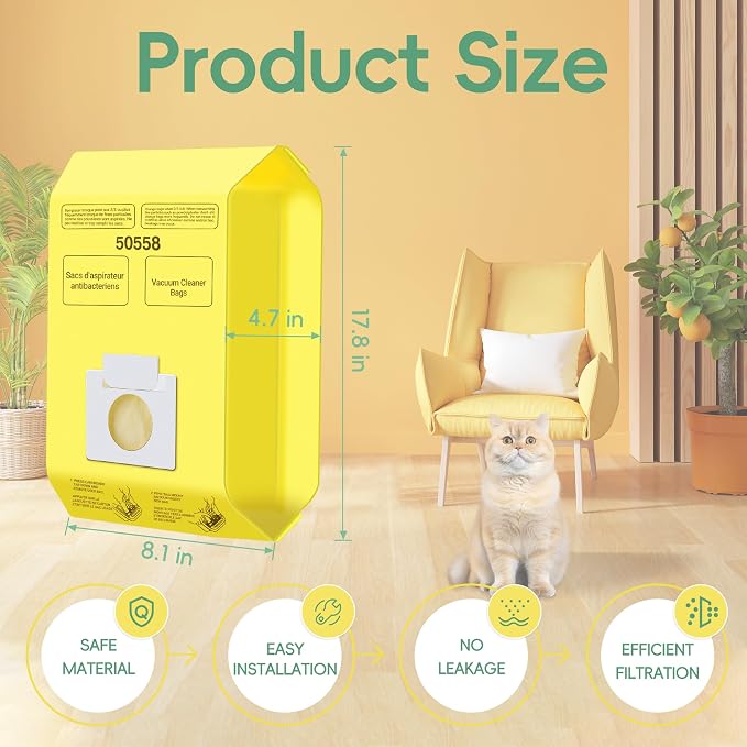 6 Pack Vacuum Cleaner Bags Fit for Canister Type C/Q 5055 50555 50557 50558 and Pana·sonic Type C-5 C-18, 200 Series