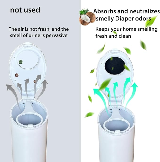 6 PCS Baby Diaper Pail Deodorizer for Diaper Pail,Activated Charcoal Odor Absorber Filters Compatible with Steel