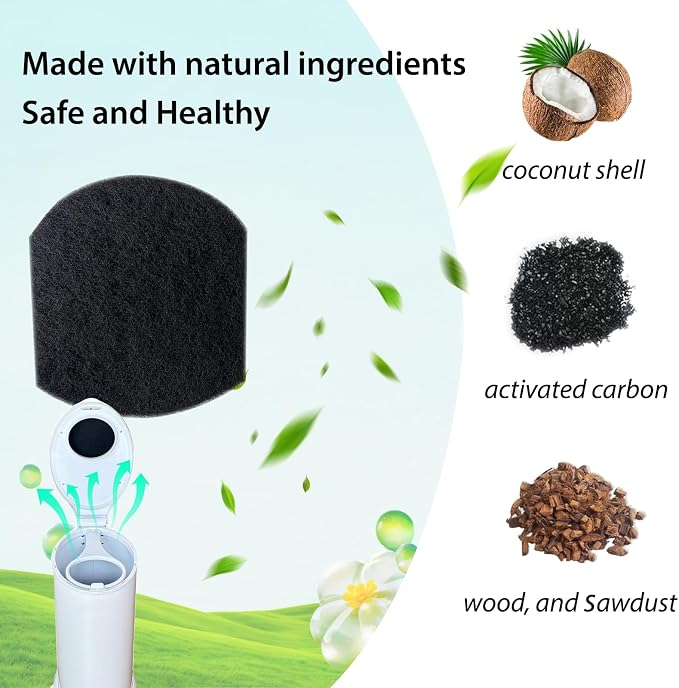 6 PCS Baby Diaper Pail Deodorizer for Diaper Pail,Activated Charcoal Odor Absorber Filters Compatible with Steel