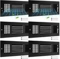 6 Pcs Black 10 x 4 Inch Interior Size Air Ceiling Vent Covers 3 Way Sidewall Wall Ceiling Register Air