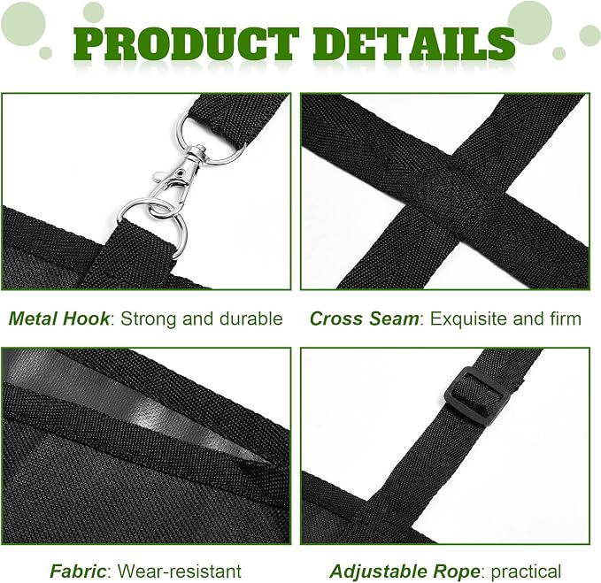 6 Pcs Box Fan Holder Horse Stall Classic Fan Bag Hanging Web Holder Nylon Box Hay Bag (Black), alternate product view 4