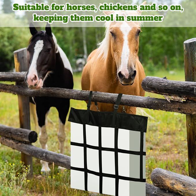 6 Pcs Box Fan Holder Horse Stall Classic Fan Bag Hanging Web Holder Nylon Box Hay Bag (Black), alternate product view 5