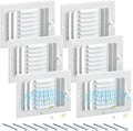 6 Pcs White 8 x 6 Inch Interior Size Air Ceiling Vent Covers 3 Way Sidewall Wall Ceiling Register Air