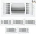 6 Pcs White Interior Size 14 x 6 Inch Air Ceiling Vent Covers 3 Way Sidewall Wall Ceiling Register Air Conditioner Vent Cover