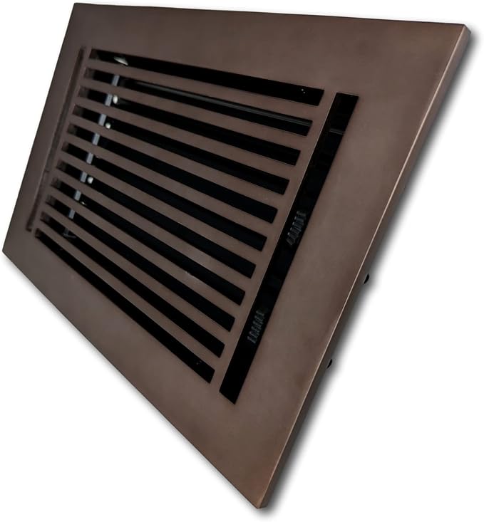 6 x 10 Cast Aluminum Linear Vent Cover with Damper - Oil Rubbed Bronze (Overall: 7.25 x 11.5) | Floor Register, alternate