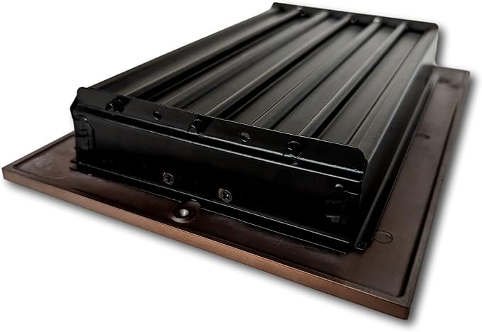 6 x 10 Cast Aluminum Linear Vent Cover with Damper - Oil Rubbed Bronze (Overall: 7.25 x 11.5) | Floor Register, alternate