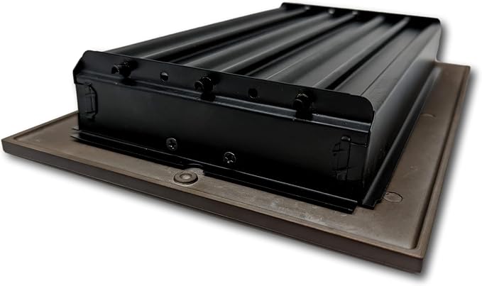6 x 10 Cast Aluminum Linear Vent Cover with Damper - Oxidized Bronze (Overall: 7.25 x 11.5) | Floor Register - Wall Register