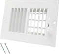 6 x 4 Inch [Duct Opening] Air Vent Covers for Wall or Ceiling - High Airflow 2 Way Steel Ventilation