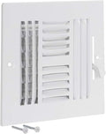 6 x 6 Inch (Duct Opening) Air Vent Cover for Wall or Ceiling, Four-Way Ventilation Register, Solid Steel HVAC