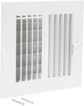 6 x 6 Inch (Duct Opening) Air Vent Cover for Wall or Ceiling, Two-Way Ventilation Register, Solid Steel HVAC