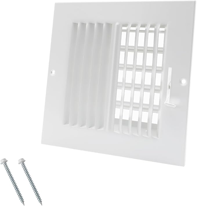 6 x 6 Inch [Duct Opening] Air Vent Covers for Wall or Ceiling - High Airflow 2 Way Steel Ventilation