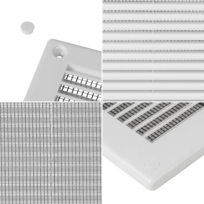 6 x 6 Inch [Frame Dimensions] White Air Vent Cover – Plastic Square Air Vent Grill Cover for Wall or Ceiling –, alternate