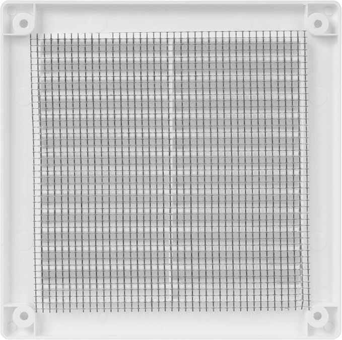 6 x 6 Inch [Frame Dimensions] White Air Vent Cover – Plastic Square Air Vent Grill Cover for Wall or Ceiling –, alternate