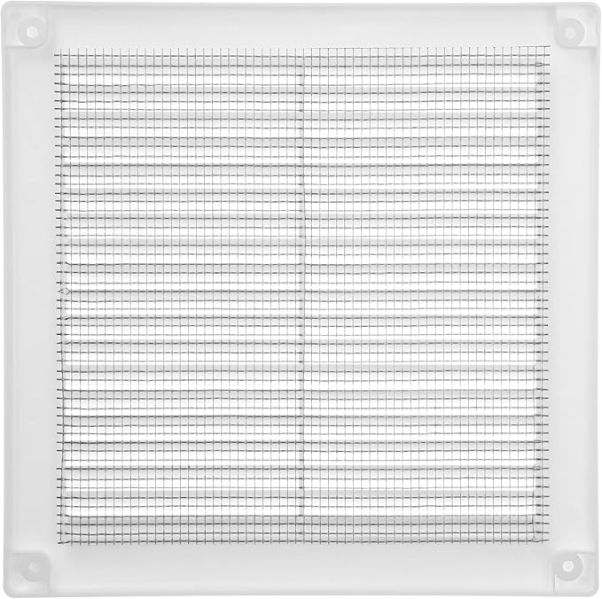 6" x 6" Inch (Opening Dimensions) - Pack of 10 - Plastic White Soffit Vent Cover - Flat Square Air Vent Grille, alternate