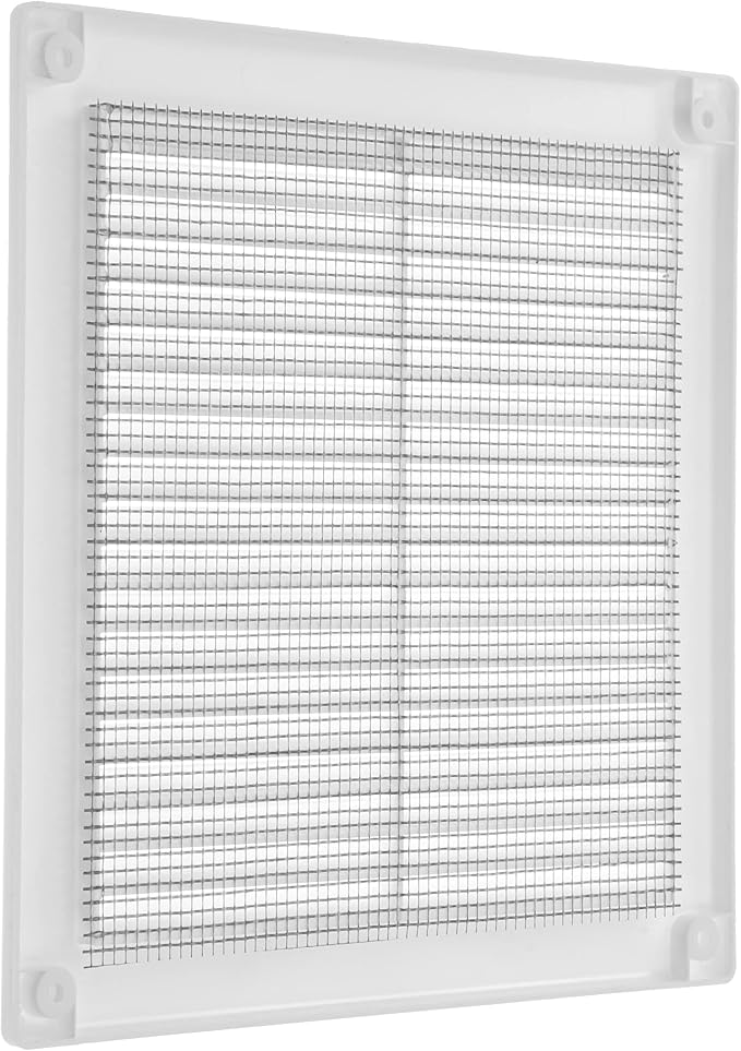 6" x 6" Inch (Opening Dimensions) - Pack of 10 - Plastic White Soffit Vent Cover - Flat Square Air Vent Grille, alternate