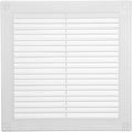 6" x 6" Inch (Opening Dimensions) White Plastic Soffit Vent Cover - Durable Flat Square Air Vent Grille with
