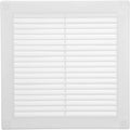 6'' x 6'' Inch Opening Measurement / White Square Vent External Grille with Protective Mesh - Lightweight Plastic Register /