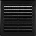 6" x 6" (Opening Dimensions) Black Plastic Soffit Vent Cover - Durable Flat Square Air Vent Grille with Mesh