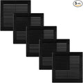 6" x 6" - Pack of 2 - Black Plastic Soffit Vent Cover - Durable Flat Square Air Vent Grille with Mesh Screen - Weather