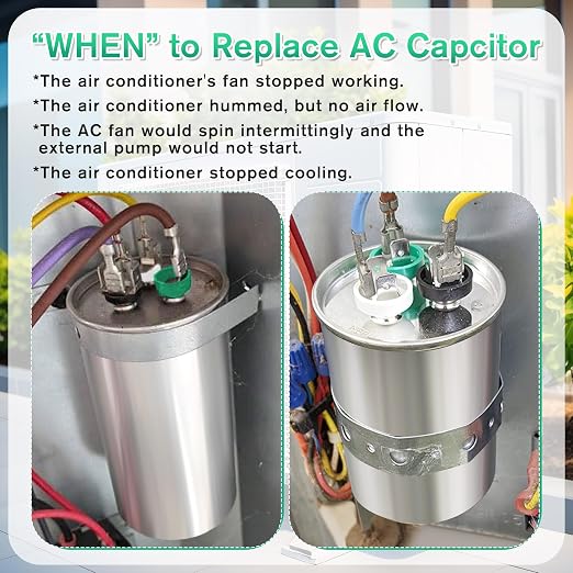 60 +10 uF±6% 370/440V CBB65 Dual Run Round Capacitor for AC Motor, HVAC Capacitor, Air Conditioner Replacement, alternate