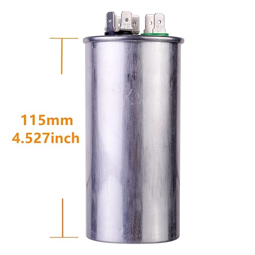 60+7.5 uF ±6% 60/7.5 MFD 370/440 VAC CBB65 Dual Run Start Round Capacitor for Condenser Straight Cool or Heat Pump Air