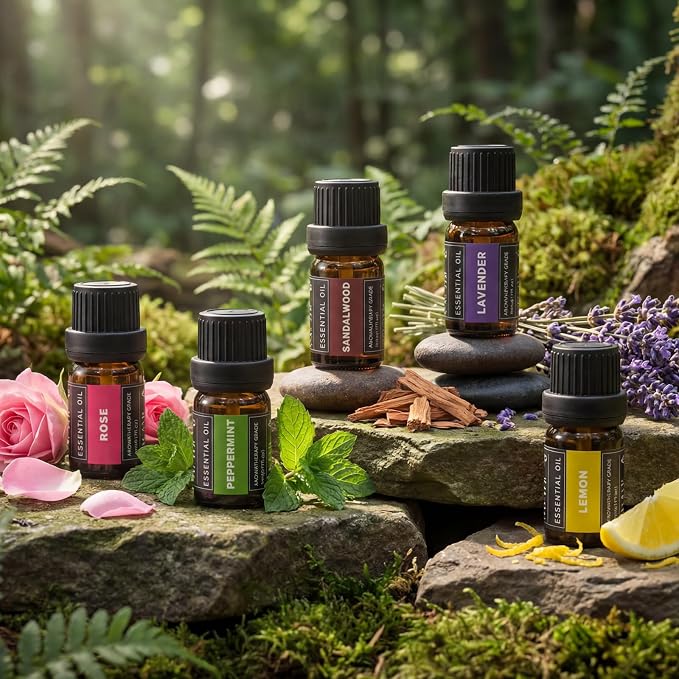 60 Bottles Premium Essential Oils Set - Natural Essential Oils for Diffuser, Humidifier, Candle and Soap Making(60x5 ML)