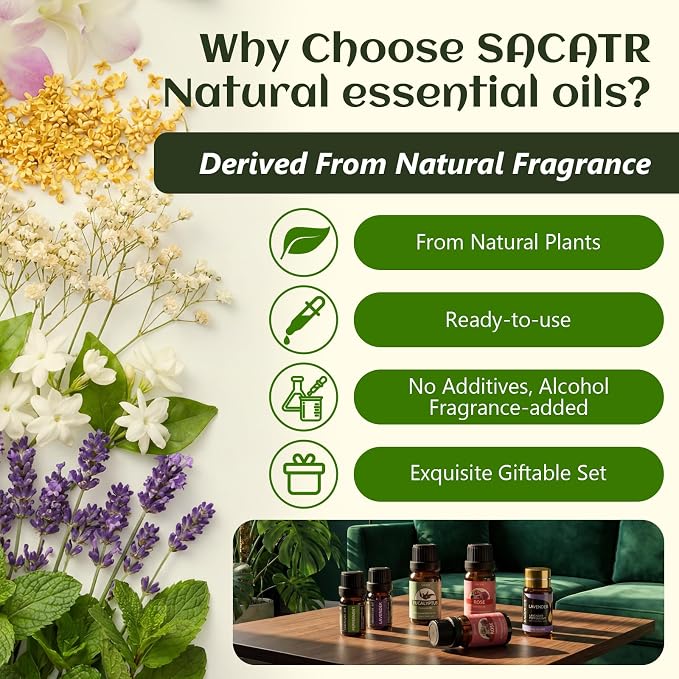 60 Bottles Premium Essential Oils Set - Natural Essential Oils for Diffuser, Humidifier, Candle and Soap Making(60x5 ML)