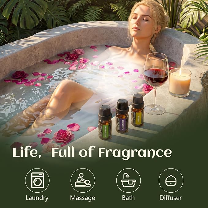 60 Bottles Premium Essential Oils Set - Natural Essential Oils for Diffuser, Humidifier, Candle and Soap Making(60x5 ML)