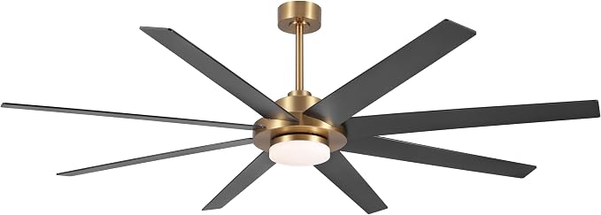 60" Ceiling Fan with Light and Remote Control, 6 Speed Reversible DC Motor, Dimmable LED Light, for Home and Commercial Use