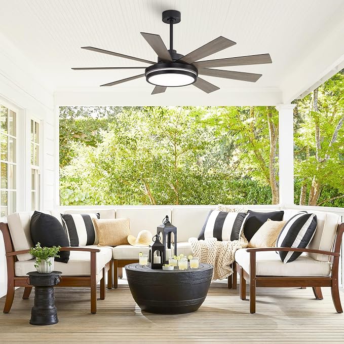 60" Ceiling Fan with Light - Large LED Dimmable Light, 6-Speed Remote Control, Reversible DC Motor, Modern Ceiling Fan 9