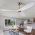 60" Ceiling Fan with Remote Control No Lights,Modern Reversible DC Motor Indoor Outdoor 3 Blades Ceiling Fans for Patio
