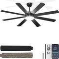 60'' Ceiling Fans with Lights - Modern Black Ceiling Fan Remote/APP Control, Dimmable, Quiet DC Motor Ceiling Fan for