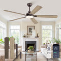 60" Ceiling Fans with Lights, Oil Bronze Farmhouse Ceiling Fan with Remote, Rustic Indoor Ceiling Fan with Dual Finish