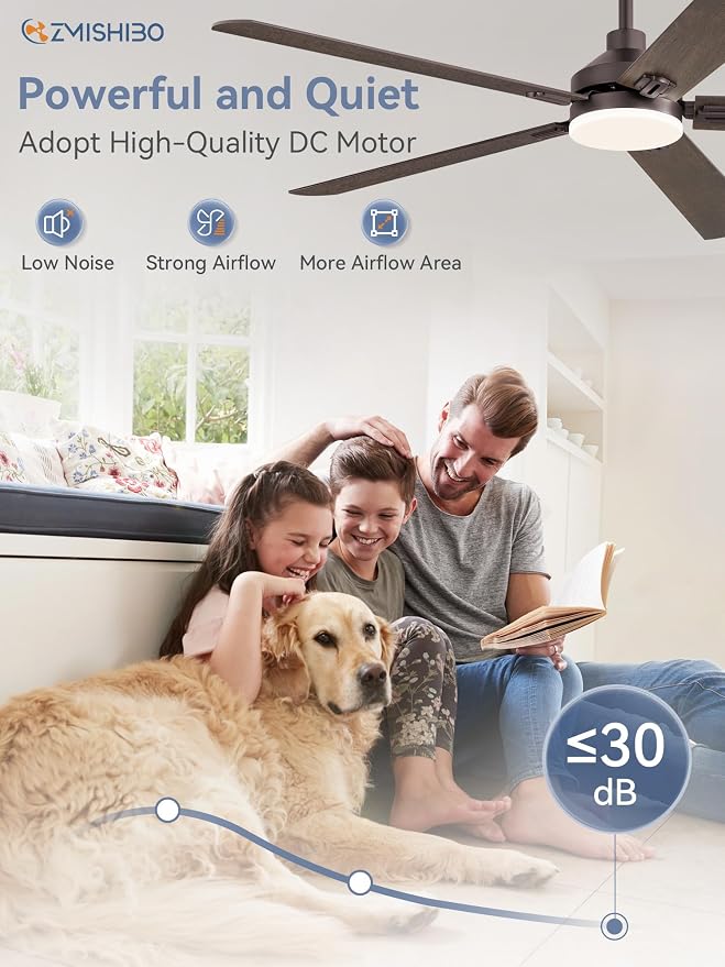 60" Ceiling Fans with Lights, Oil Bronze Farmhouse Ceiling Fan with Remote, Rustic Indoor Ceiling Fan with Dual Finish