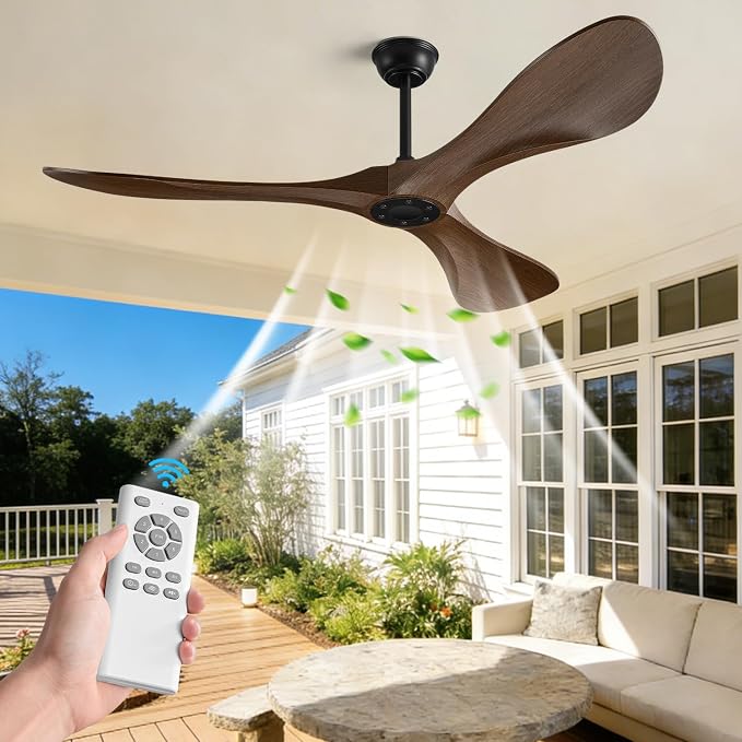 60 in Ceiling Fan of 7400+CFM High Airflow with Mute Remote Control,Ceiling Fan no light for Indoor/Outdoor Patios.6 Speed