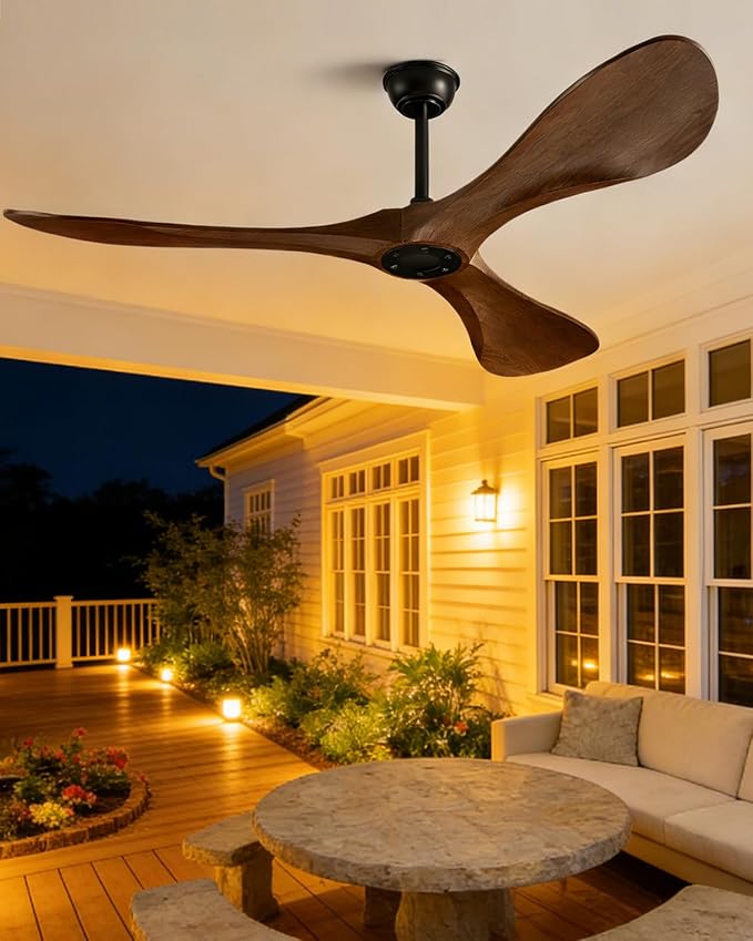 60 in Ceiling Fan of 7400+CFM High Airflow with Mute Remote Control,Ceiling Fan no light for Indoor/Outdoor Patios.6 Speed