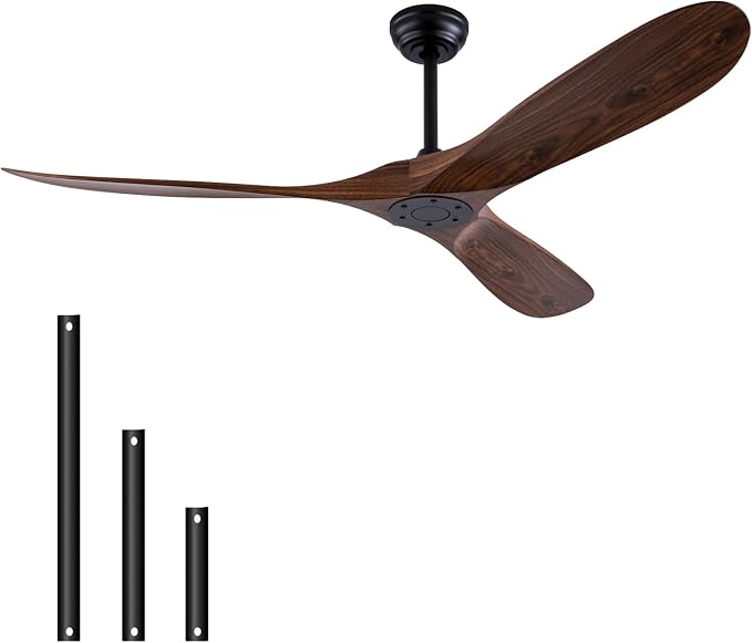 60-inch ABS Ceiling Fans with Remote Control No Lights, 3 Blades, Quiet Ceiling Fan, Modern Ceiling Fan for Living Room