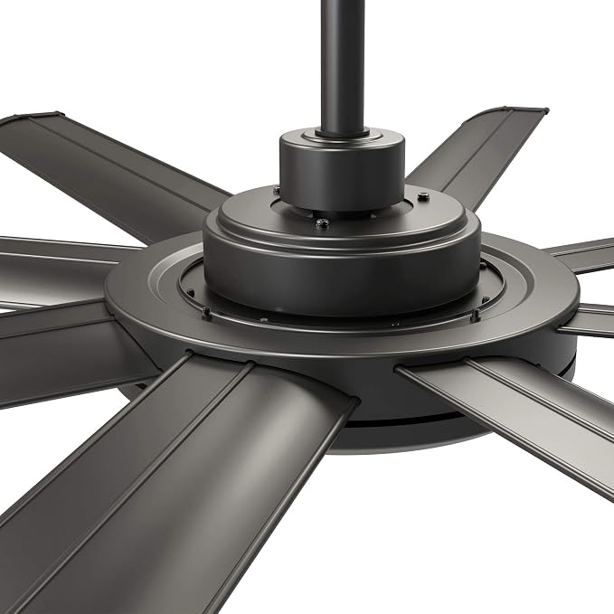 60 inch Black Ceiling Fan with Light and Remote, Industrial Ceiling Fan, Ventilador de Techo, 6 Speed Quiet DC Motor, 8