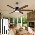 60 Inch Ceiling Fan with Light and Remote, Outdoor Ceiling Fans for Patios Damp Rated, 6 Solid Wood Blades, Rustic Farmhouse