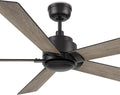 60 Inch Ceiling Fan without Lights, Black Ceiling Fan with Remote Low Profile, 10-Speed Reversible DC Motor, 5 Dual Finish